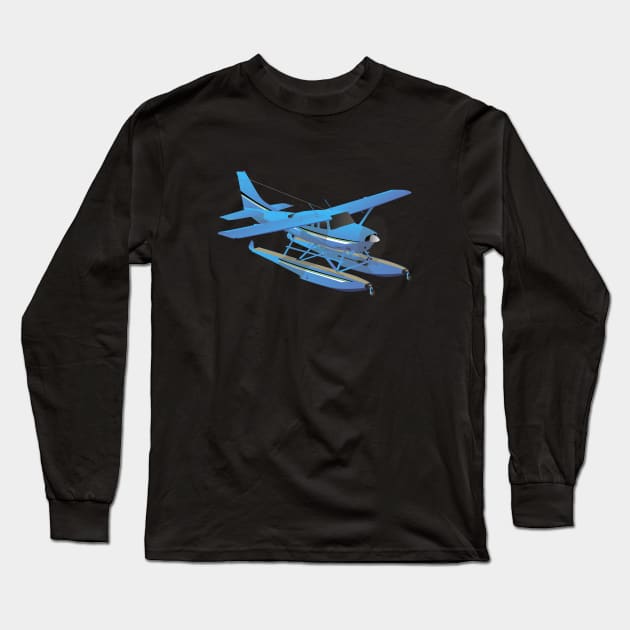 Civil Single-engined High Wing Seaplane Long Sleeve T-Shirt by NorseTech